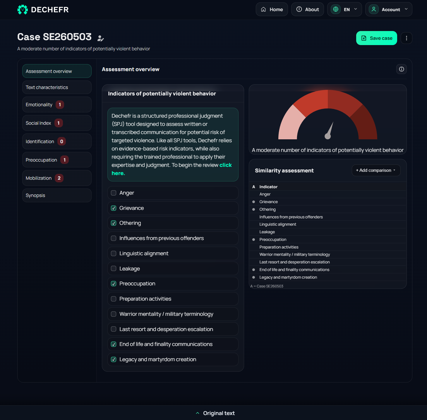 Dechefr assessment overview